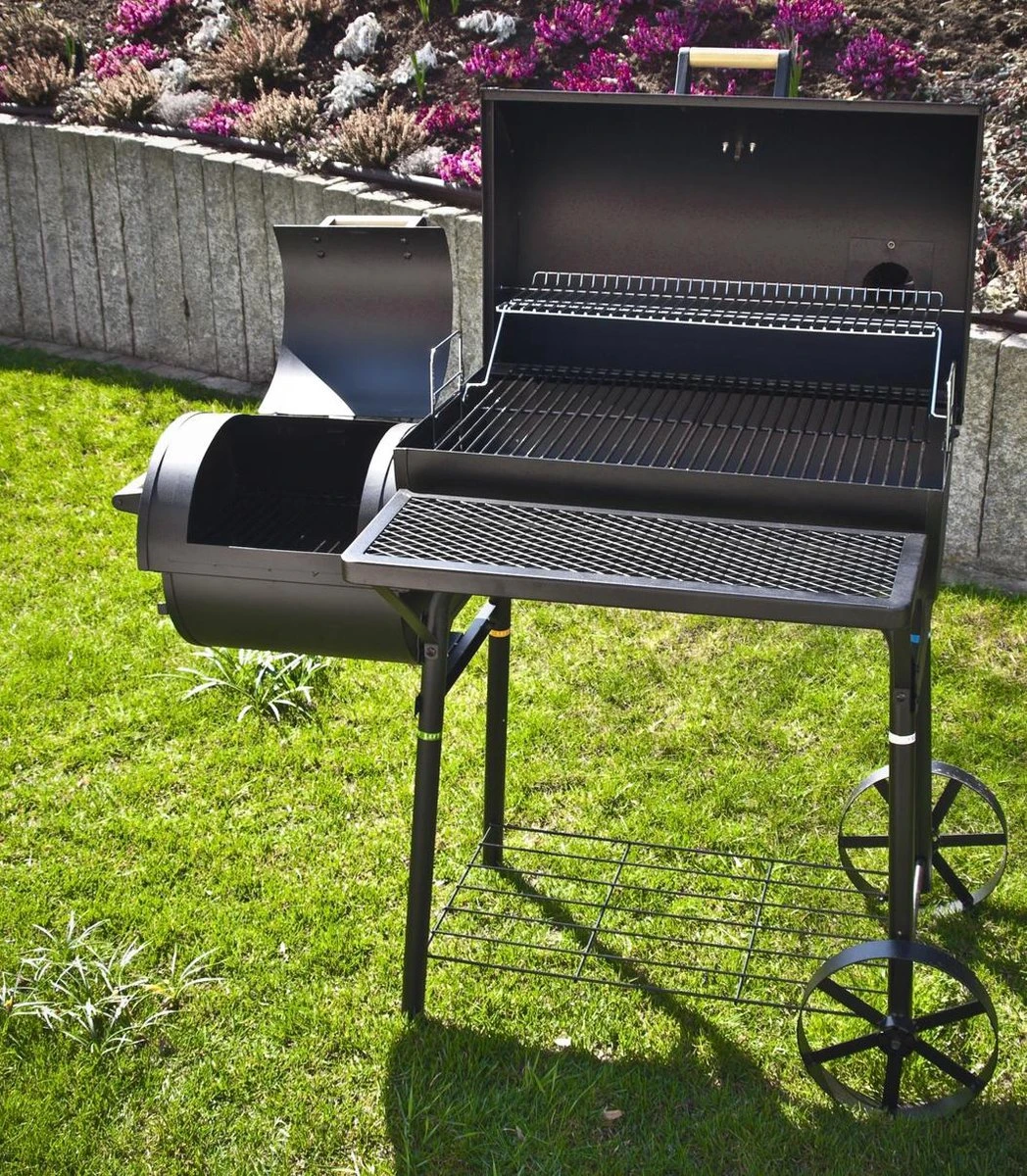 El Fuego Dakota - Barbecue - Smoker - Zwart - Grilloppervlak 66 X 41 Cm - Afmeting 132,5 X 66 X 122 Cm 2 El Fuego Dakota - Barbecue - Smoker - Zwart - Grilloppervlak 66 X 41 Cm - Afmeting 132,5 X 66 X 122 Cm - Afbeelding 2