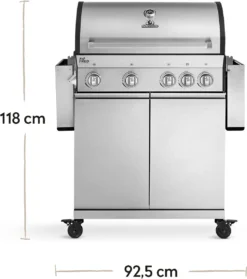 Burnhard Gas BBQ Big FRED Deluxe - 4 Branders - Incl. Keramische Infraroodbrander & Afdekhoes - Deluxe -Bbq Promotiewinkel 1061x1200