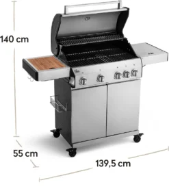 Burnhard Gas BBQ Big FRED Deluxe - 4 Branders - Incl. Keramische Infraroodbrander & Afdekhoes - Deluxe -Bbq Promotiewinkel 1063x1200 2