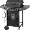 Halifax Gasbarbecue 5,5 KW - Buitenkeuken Met Lavasteen Grillplaat En Gaspit - 100x98 Cm