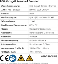 Kansas Gasgrill Barbecue - 4 Pits - RVS -Bbq Promotiewinkel 1077x1200