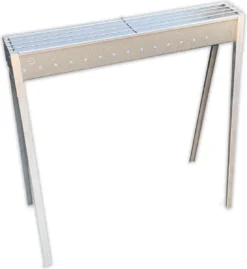 Spiedini Saté-bbq Bali 80 - Saté Houtskoolbarbecue Met Horizontaal Rooster - 80 Cm Lang, 11 Cm Breed - Materiaal: Gealuminiseerd Ijzer