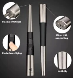 Oplaadbare Lange Elektrische Aansteker - Duurzame Plasma Aansteker – Luxe Aansteker - Inclusief Cadeauverpakking - BBQ – Kaarsen - Zwart -Bbq Promotiewinkel 1123x1200 1