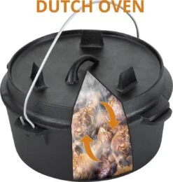 Dutch Mountains Gietijzeren Pannenset 7-delig - Dutch Oven – Braadpan - Grillpan - Hapjespan - Kookset In Houten Transportkist - Deksellifter - Brander -Bbq Promotiewinkel 1139x1200 2