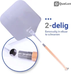Qualux Pizzaschep Tweedelig – Pizzaschep Voor BBQ – Ophangbaar – Hout/rvs -Bbq Promotiewinkel 1139x1200