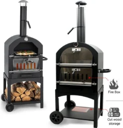 MaxxGarden Pizza Oven Buiten - Houtskool – Incl. Pizzasteen - 45x65x158cm 10 MaxxGarden Pizza Oven Buiten - Houtskool – Incl. Pizzasteen - 45x65x158cm -Bbq Promotiewinkel 1146x1200