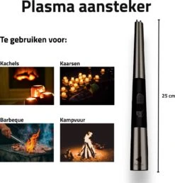 Oplaadbare Lange Elektrische Aansteker - Duurzame Plasma Aansteker – Luxe Aansteker - Inclusief Cadeauverpakking - BBQ – Kaarsen - Zwart -Bbq Promotiewinkel 1150x1200 2