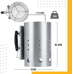 Kolen Starter GROOT - Brikettenstarter Met Veiligheidshandgreep - Snelstarter Voor Barbecue - BBQ Houtskool Starter -Bbq Promotiewinkel 1165x1200 1
