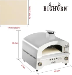 Bighorn Outdoor Edelstaal Gas Pizza Oven - Draagbare Gas Barbecue - Edelstaal -Model SRGG20001 -Bbq Promotiewinkel 1169x1200