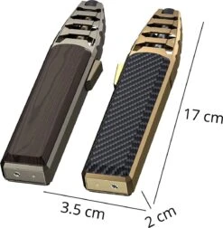 Merkloos Turbo Jetflame Aansteker - Gasbrander - Vuurwerk Torch - Crème Brûlée Brander - BBQ En Sigaren Aansteker - Windproof - Walnoothout Met Grijze Metalen Behuizing -Bbq Promotiewinkel 1177x1200 3