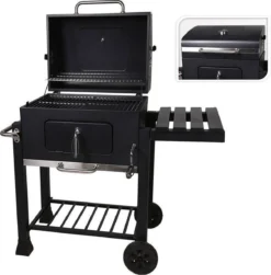 Houtskool BBQ Op Wielen + Tafel | Mat Zwart - X86000060 -Bbq Promotiewinkel 1180x1200
