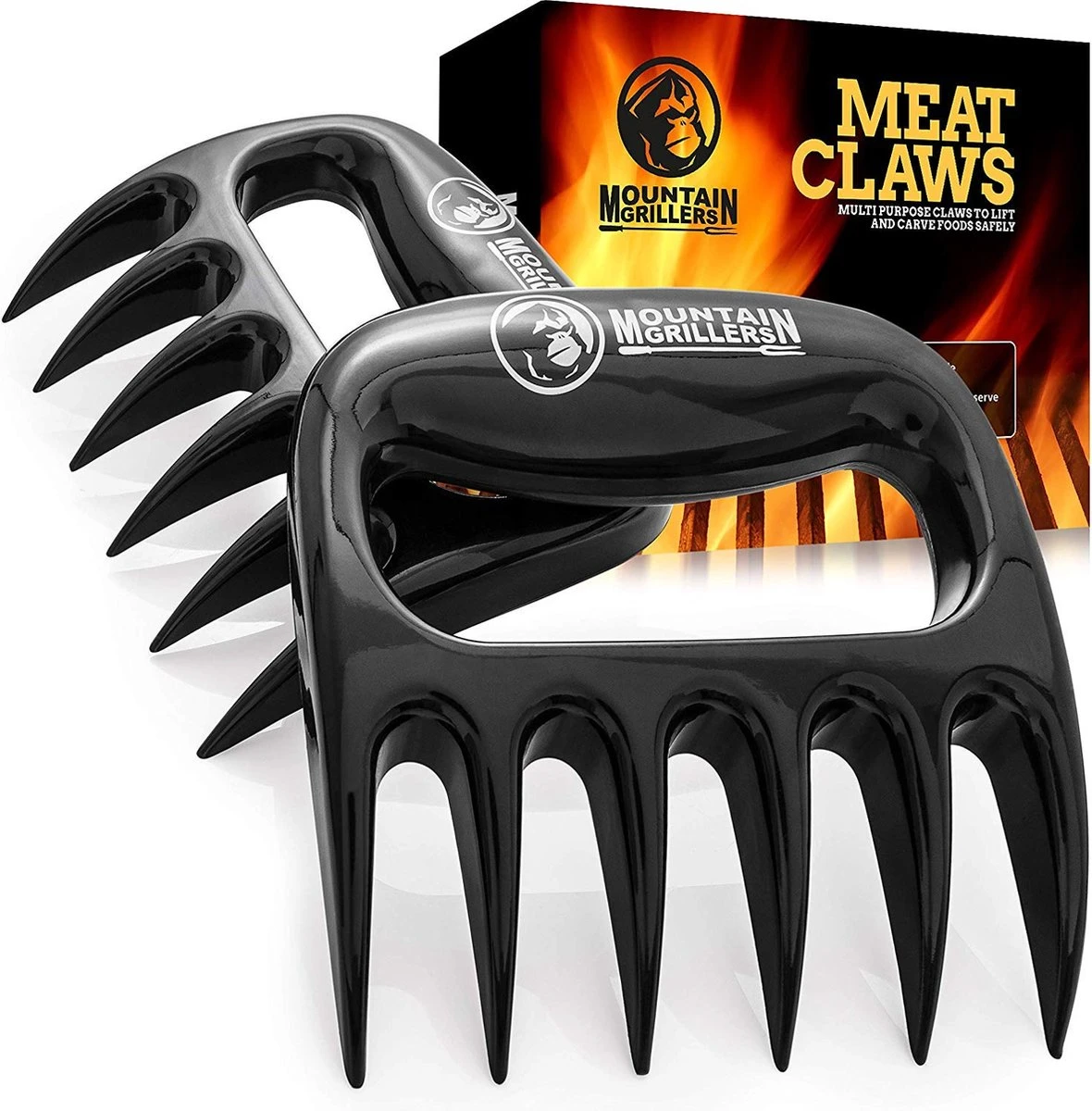 Mountain Grillers Claws-High Quality Meat Claws For American BBQ Pulled Pork-Plastic Meat Claws For Slicing-Vaatwasser Safe Bear Claws Gift Idee 1 Mountain Grillers Claws-High Quality Meat Claws For American BBQ Pulled Pork-Plastic Meat Claws For Slicing-Vaatwasser Safe Bear Claws Gift Idee