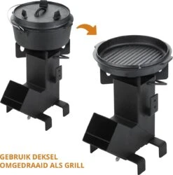 Dutch Mountains Gietijzeren Pannenset 7-delig - Dutch Oven – Braadpan - Grillpan - Hapjespan - Kookset In Houten Transportkist - Deksellifter - Brander -Bbq Promotiewinkel 1185x1200 3