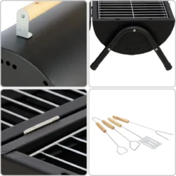 MaxxGarden BBQ - Houtskool Barbecue - Smoker Barbecue - Grilloppervlak (LxB) 38 X 52 Cm - Met Dubbel Grill Vlak - Zwart -Bbq Promotiewinkel 1196x1200 3