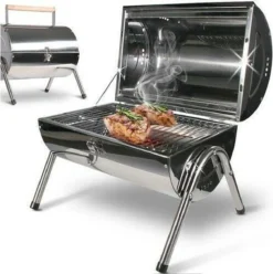 BBQ Collection Houtskoolbarbecue - Cilinder - Chroom -Bbq Promotiewinkel 1197x1200 1