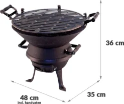 Potkachel Houtskoolbarbecue - 35 Cm - Gietijzer -Bbq Promotiewinkel 1200x1000