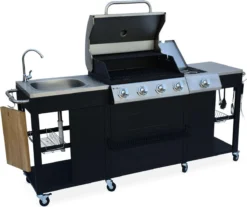 Alice's Garden Gas BBQ D'Artagnan - Zwart - 5 Branders - Buitenkeuken -Bbq Promotiewinkel 1200x1005