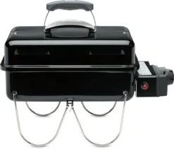 Weber Go-Anywhere Gas Barbecue - 41x26 Cm - Roestvrijstalen Branders - Gasregelkop - Incl. Deksel