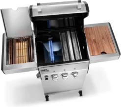 Burnhard Gas BBQ FRED JR. Deluxe - 2 Branders - Incl. Keramische Infraroodbrander & Afdekhoes - Deluxe -Bbq Promotiewinkel 1200x1057