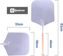 Qualux Pizzaschep Tweedelig – Pizzaschep Voor BBQ – Ophangbaar – Hout/rvs -Bbq Promotiewinkel 1200x1075