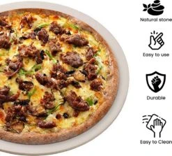 MaxxHome Pizzasteen - BBQ Steen - Pizzasteen Voor De Lekkerste Bereiding Van Een Pizza Op Jouw Barbecue Of In De Oven - Pizza Steen Rond - Medium (33 Cm) -Bbq Promotiewinkel 1200x1084 4