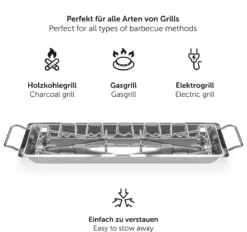 Blumtal BBQ Rek - Robuuste Roestvrijstalen Kippenpoot Rek - Voor 12 Poten - Kippengrillstandaard - Vaatwasmachinebestendig -Bbq Promotiewinkel 1200x1125 2