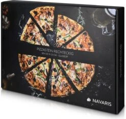 Navaris Pizzasteen XL Voor Oven En Barbecue - Rechthoekige Pizzaplaat 38 X 30 Cm - Inclusief Receptenboek - Keramisch Geglazuurd - Zwart -Bbq Promotiewinkel 1200x1125 4