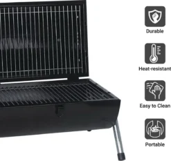 MaxxGarden BBQ - Houtskool Barbecue - Smoker Barbecue - Grilloppervlak (LxB) 38 X 52 Cm - Met Dubbel Grill Vlak - Zwart -Bbq Promotiewinkel 1200x1132