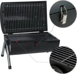 MaxxGarden BBQ - Houtskool Barbecue - Smoker Barbecue - Grilloppervlak (LxB) 38 X 52 Cm - Met Dubbel Grill Vlak - Zwart -Bbq Promotiewinkel 1200x1148