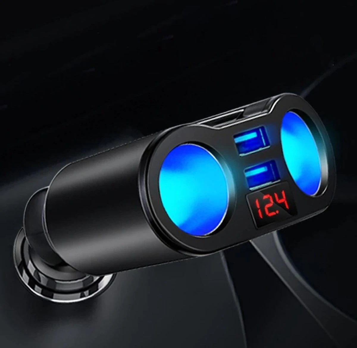 Auto Sigarettenaansteker Splitter - USB Ingang Auto - 2 Sigaretten Aansluitingen - Autolader 1 Auto Sigarettenaansteker Splitter - USB Ingang Auto - 2 Sigaretten Aansluitingen - Autolader
