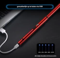 Oplaadbare Lange Dunne Elektrische Aansteker - Duurzame Plasma Aansteker - Inclusief Cadeauverpakking - BBQ – Kaarsen – Rood -Bbq Promotiewinkel 1200x1170 4