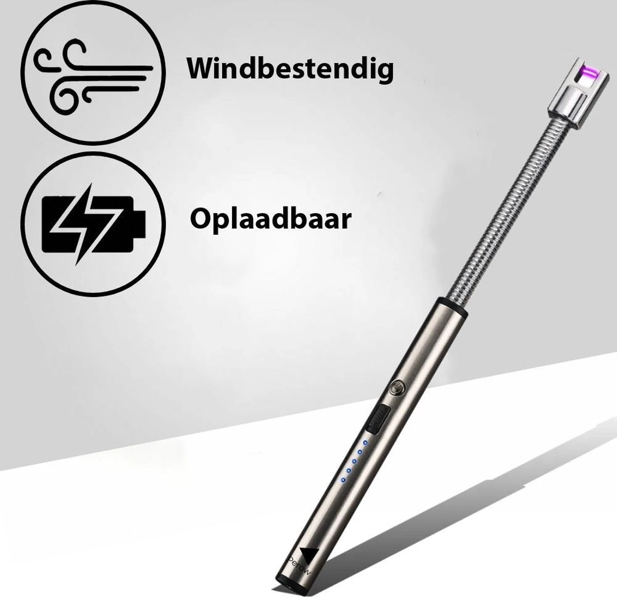 Oplaadbare Lange Elektrische Aansteker Buigbaar - Buigbare Aansteker - Duurzame Plasma Aansteker - Inclusief Cadeauverpakking - BBQ – Kaarsen – Zilver 2 Oplaadbare Lange Elektrische Aansteker Buigbaar - Buigbare Aansteker - Duurzame Plasma Aansteker - Inclusief Cadeauverpakking - BBQ – Kaarsen – Zilver - Afbeelding 2