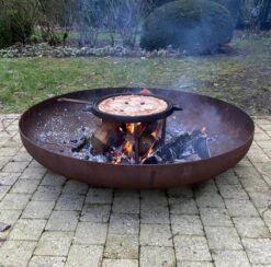 Chefs Cuisine Gietijzeren Grillpan - Grillpan Gietijzer - Gietijzer Bbq Grillpan - Gietijzeren Grillplaat - Pizzasteen - Plancha Gietijzer - Gietijzeren Bakplaat - Rond 36 Cm - Dubbelzijdig -Bbq Promotiewinkel 1200x1187 5