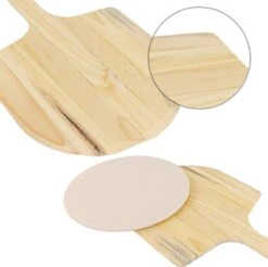 MaxxHome Pizzasteen - BBQ Steen - Maximum Te Verhitten Tot 600 Graden - ⌀33 - Incl. Houten Schep -Bbq Promotiewinkel 1200x1195 1