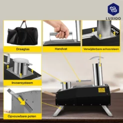 Vevor® Pizza Oven - Professionele Pizza Oven - Buitenkeuken - Pizza Gourmet - Barbecue - RVS - Tot 600°C - Met Draagtas -Bbq Promotiewinkel 1200x1200 178