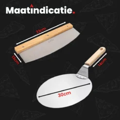 GrillX Pizzaschep Met Pizzasnijder - 30cm - In Luxe Doos - Pizzaspatel Voor BBQ & Oven - BBQ Accesoires Gereedschap -Bbq Promotiewinkel 1200x1200 311