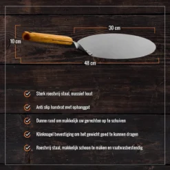Inpro Pizzaschep RVS - Rond - Voor BBQ En Oven - Pizzaspatel - Taartschep - Houten Handvat - BBQ Gereedschap - Keukengerei - 30 Cm Diameter - Spatel -Bbq Promotiewinkel 1200x1200 327
