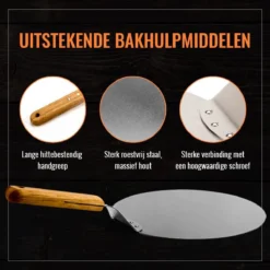 Inpro Pizzaschep RVS - Rond - Voor BBQ En Oven - Pizzaspatel - Taartschep - Houten Handvat - BBQ Gereedschap - Keukengerei - 30 Cm Diameter - Spatel -Bbq Promotiewinkel 1200x1200 328