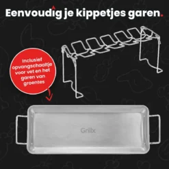 GrillX Kippenvleugelhouder - Kiphouder Voor BBQ & Oven - RVS - BBQ Accesoires -Bbq Promotiewinkel 1200x1200 336