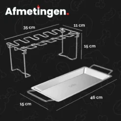 GrillX Kippenvleugelhouder - Kiphouder Voor BBQ & Oven - RVS - BBQ Accesoires -Bbq Promotiewinkel 1200x1200 338