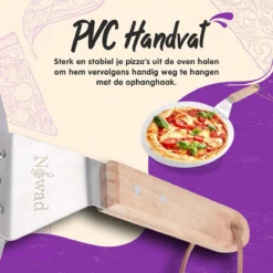 Nowad Pizzaschep RVS Rond Voor BBQ En Oven - 30,5 Cm - Pizzaspatel - Taartschep - Houten Handvat - Ophangbaar - Rond - Vaatwasbestendig - Keukenaccessoires -Bbq Promotiewinkel 1200x1200 361
