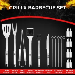 GrillX Barbecue Gereedschap Set - 19-delig - Inclusief Luxe Draagtas - BBQ Accesoires - Gereedschapset 17 GrillX Barbecue Gereedschap Set - 19-delig - Inclusief Luxe Draagtas - BBQ Accesoires - Gereedschapset -Bbq Promotiewinkel 1200x1200 386