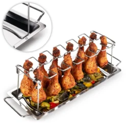 Blumtal BBQ Rek - Robuuste Roestvrijstalen Kippenpoot Rek - Voor 12 Poten - Kippengrillstandaard - Vaatwasmachinebestendig -Bbq Promotiewinkel 1200x1200 402