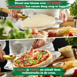 Ecowize Pizzaschep Voor BBQ En Oven - Aluminium Pizzaspatel Vierkant 30cm Met Inklapbaar Handvat - Met Extra Professionele Pizzasnijder -Bbq Promotiewinkel 1200x1200 419
