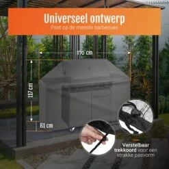 GrillX Barbecue Hoes - 170 X 61 X 117cm - BBQ Hoes Waterdicht - Beschermhoes Inclusief Trekkoord - BBQ Accesoires -Bbq Promotiewinkel 1200x1200 465