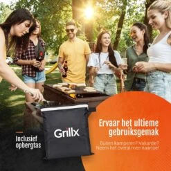 GrillX Barbecue Hoes - 145 X 61 X 117cm - BBQ Hoes Waterdicht - Beschermhoes Inclusief Trekkoord - BBQ Accesoires -Bbq Promotiewinkel 1200x1200 490