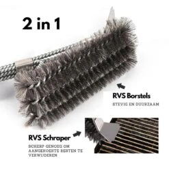 Gohh BBQ Borstel Met Schraper - Schoonmaakborstel - Barbecue Krabber Met Handige Bewaarzak 2 In 1 -Bbq Promotiewinkel 1200x1200 527