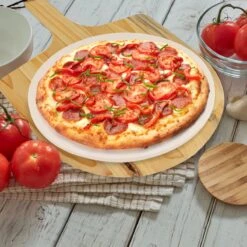 MaxxHome Pizzasteen - BBQ Steen - Maximum Te Verhitten Tot 600 Graden - ⌀33 - Incl. Houten Schep -Bbq Promotiewinkel 1200x1200 620