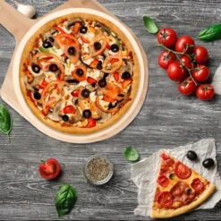 MaxxHome Pizzasteen - BBQ Steen - Maximum Te Verhitten Tot 600 Graden - ⌀33 - Incl. Houten Schep -Bbq Promotiewinkel 1200x1200 621