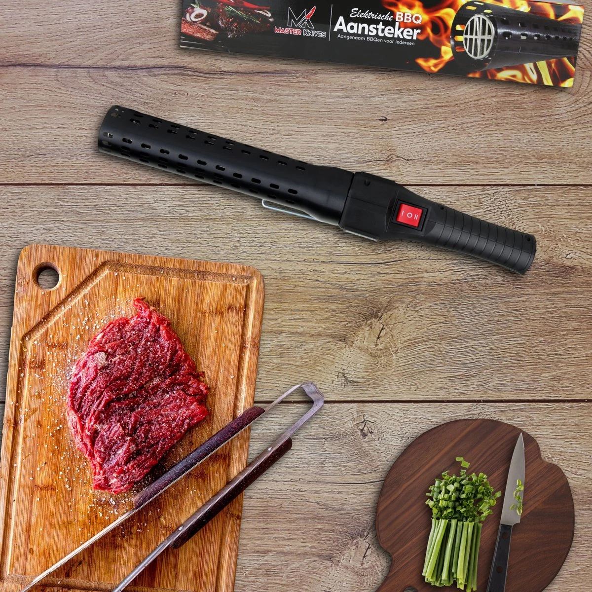 Master Knives BBQ Aansteker Electrisch - BBQ Accesoires - Zwarte BBQ Starter - Looftlighter 7 Master Knives BBQ Aansteker Electrisch - BBQ Accesoires - Zwarte BBQ Starter - Looftlighter - Afbeelding 7